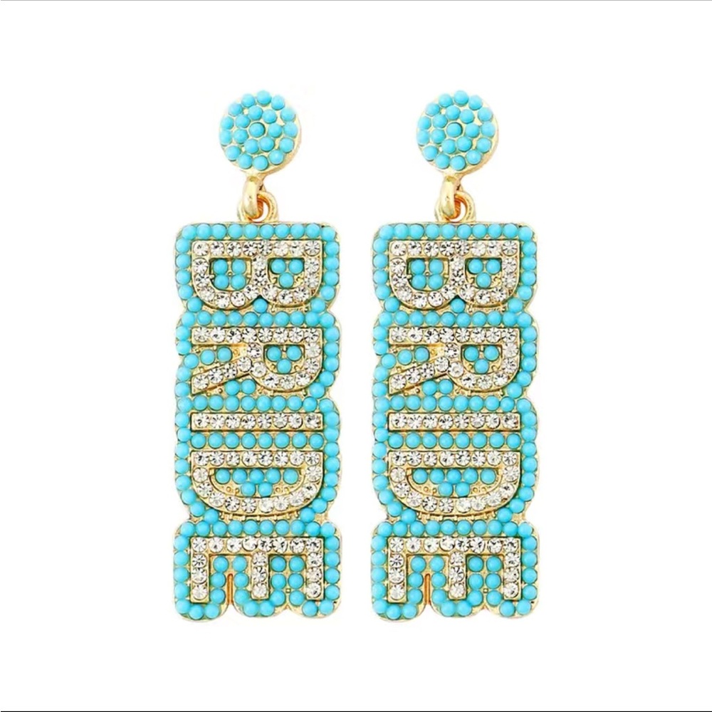 NWT Turquoise Teal Bride Earrings
